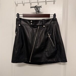 Zara Black Faux Leather Mini Skirt